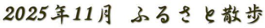 2025年11月 ふるさと散歩